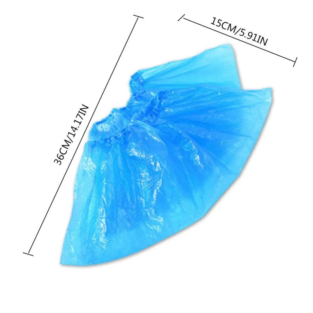 (100 pack) Disposable Shoe Covers Shoe Cover Water Repellent - Blue