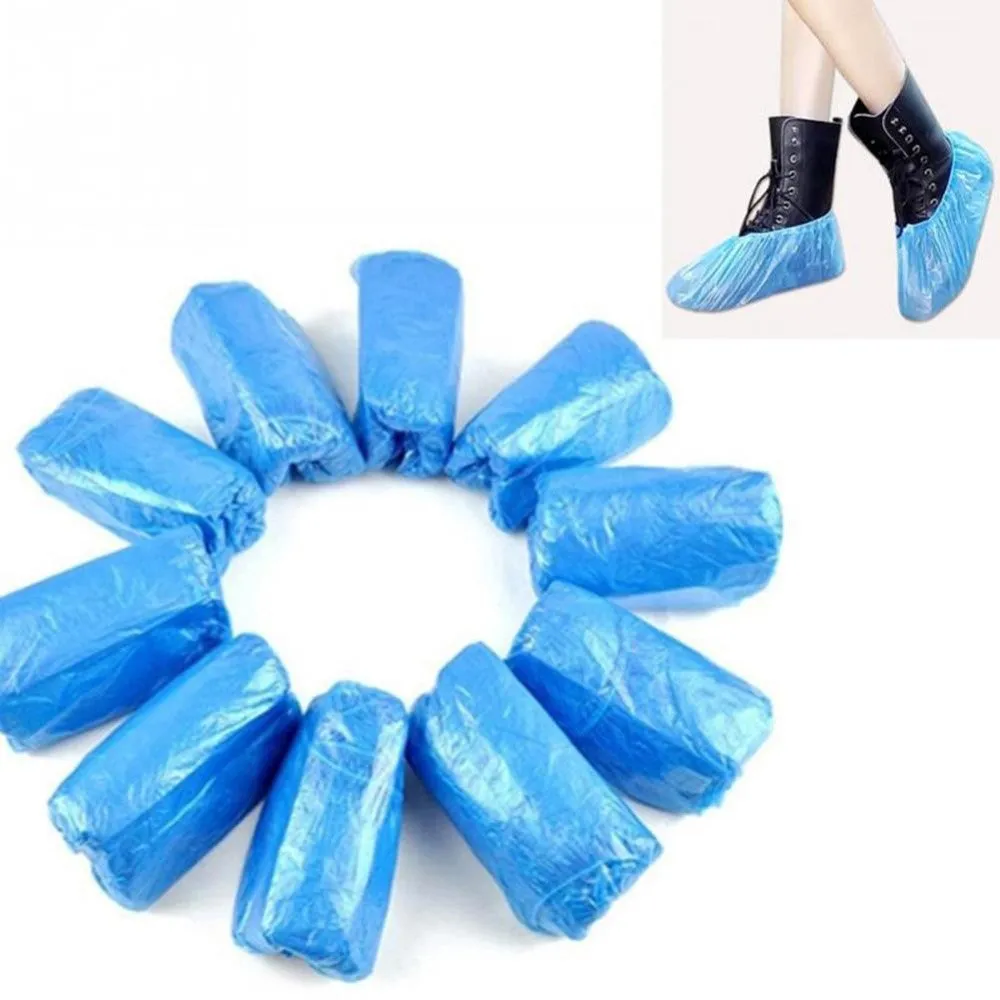 (100 pack) Disposable Shoe Covers Shoe Cover Water Repellent - Blue