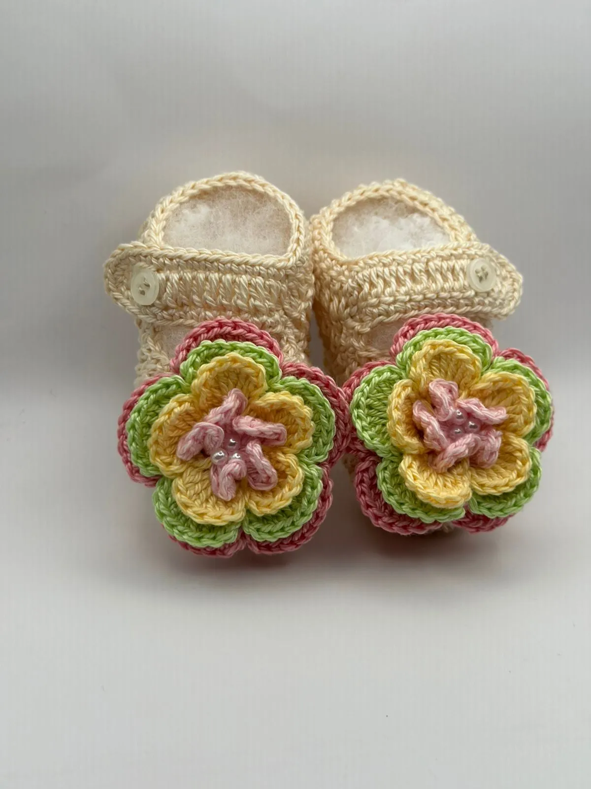 6-9 Month Flower & Beige Shoe