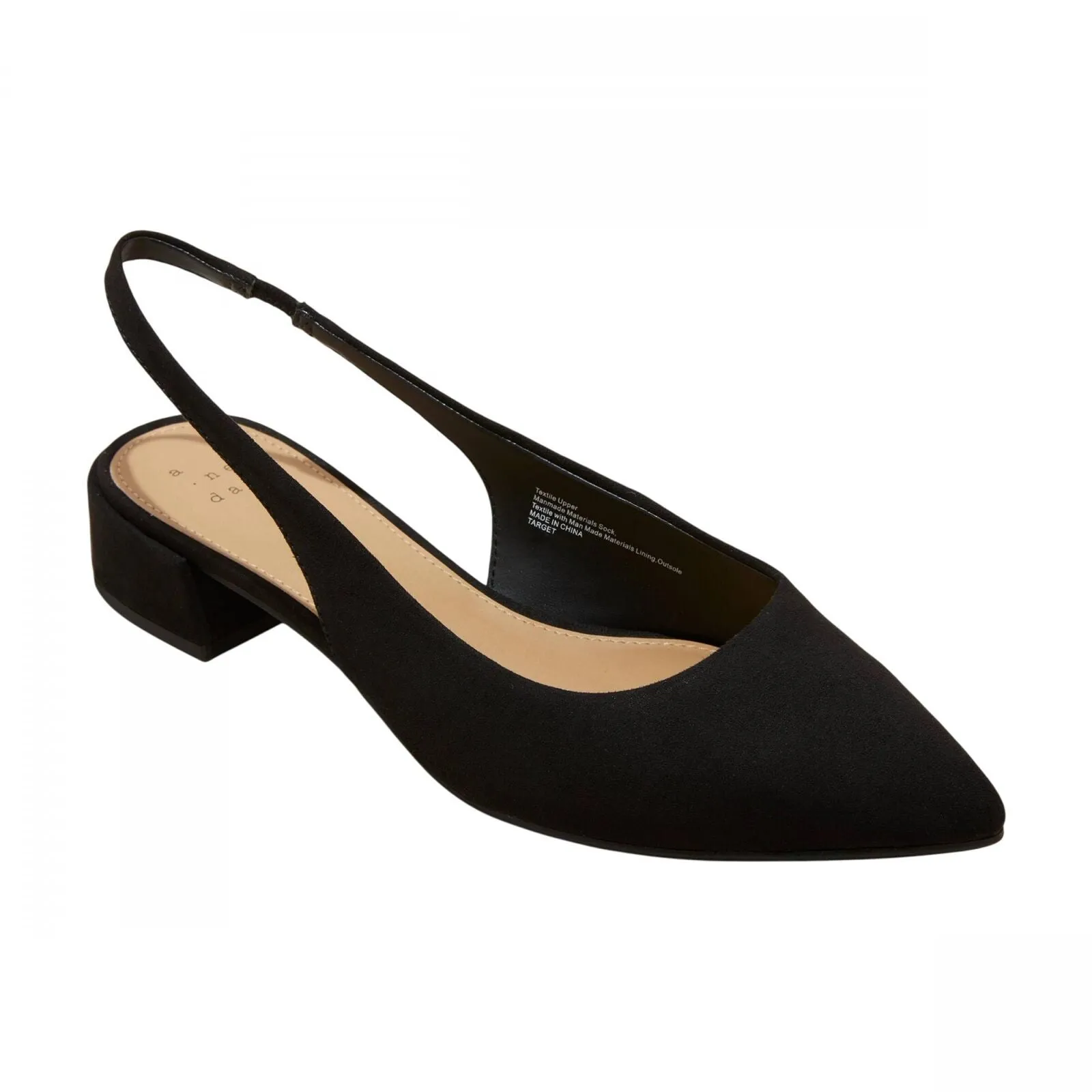 A New Day Womens Elle Slingback Pointed Toe Heels 90972876 Black 7M
