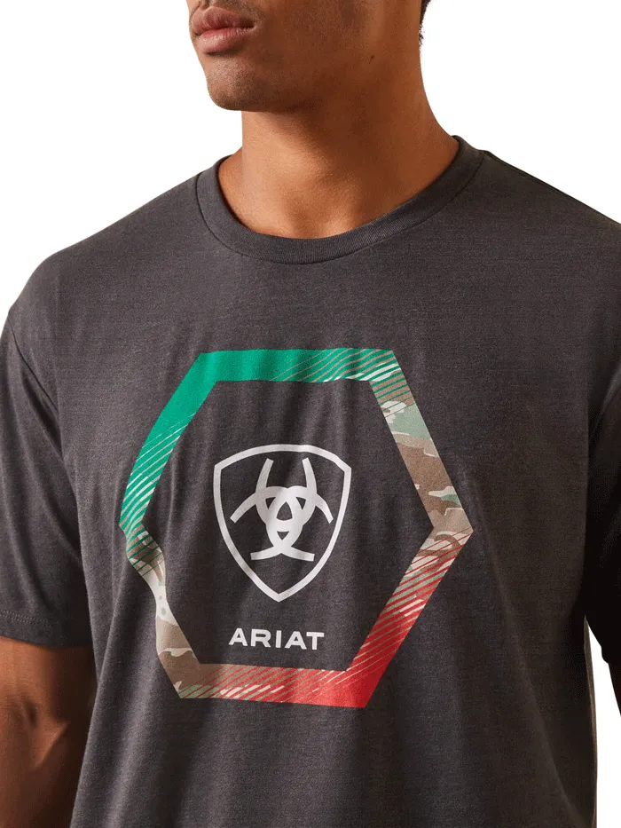 Ariat 10044743 Mens Recon Trim T-Shirt Charcoal Heather