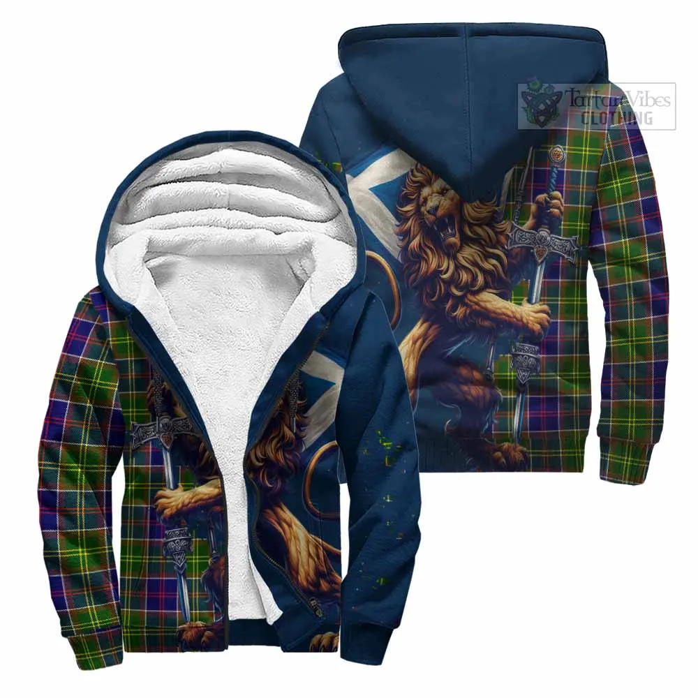 Arnott Tartan Family Crest Sherpa Hoodie with Scottish Majestic Lion