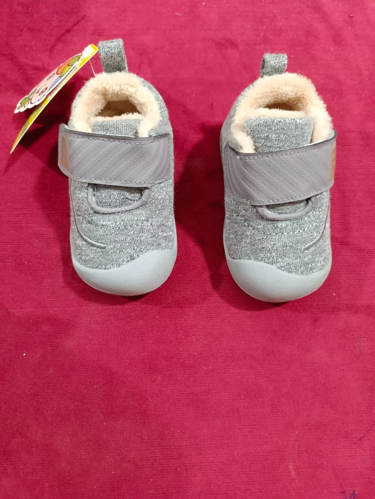 Baby Boy Shoes In Inner Fur Grey Color