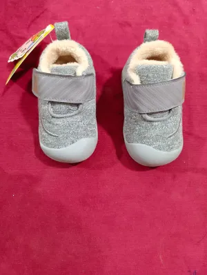 Baby Boy Shoes In Inner Fur Grey Color