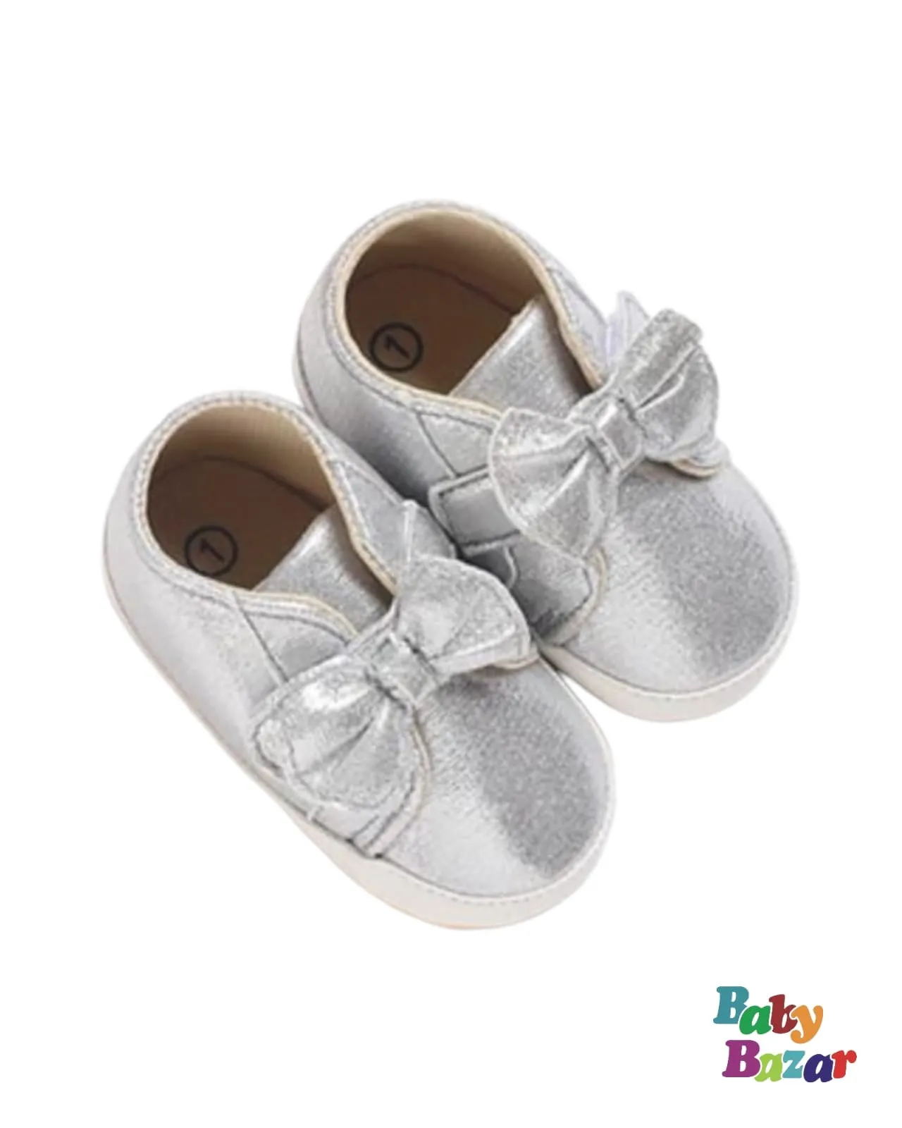 Baby Girl Sneaker Shoes In Sliver Color