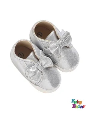 Baby Girl Sneaker Shoes In Sliver Color