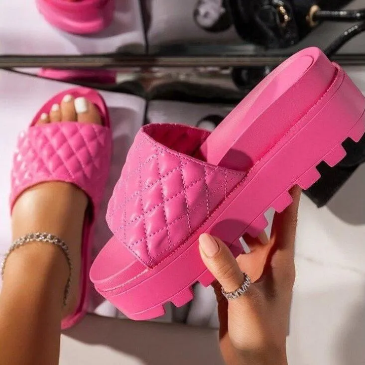 Back to school outfits  Sonicelife  Summer 2024 Women Luxury Shoes Casual Slides Outdoor Female Flip Flops Summer PU Leather Women's Sandal /Slipper