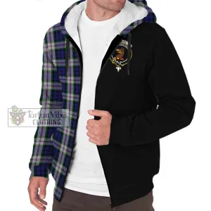Baird Dress Tartan Sherpa Hoodie with Family Crest and Half Of Me Style