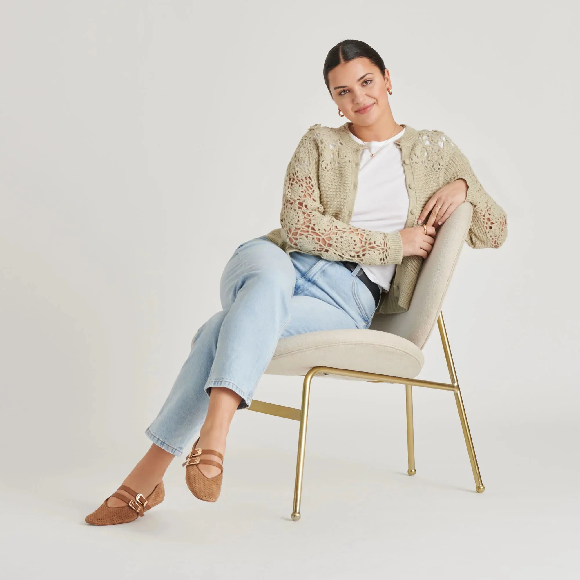 Baylee in Pecan Perforated Suede