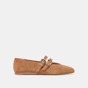 Baylee in Pecan Perforated Suede