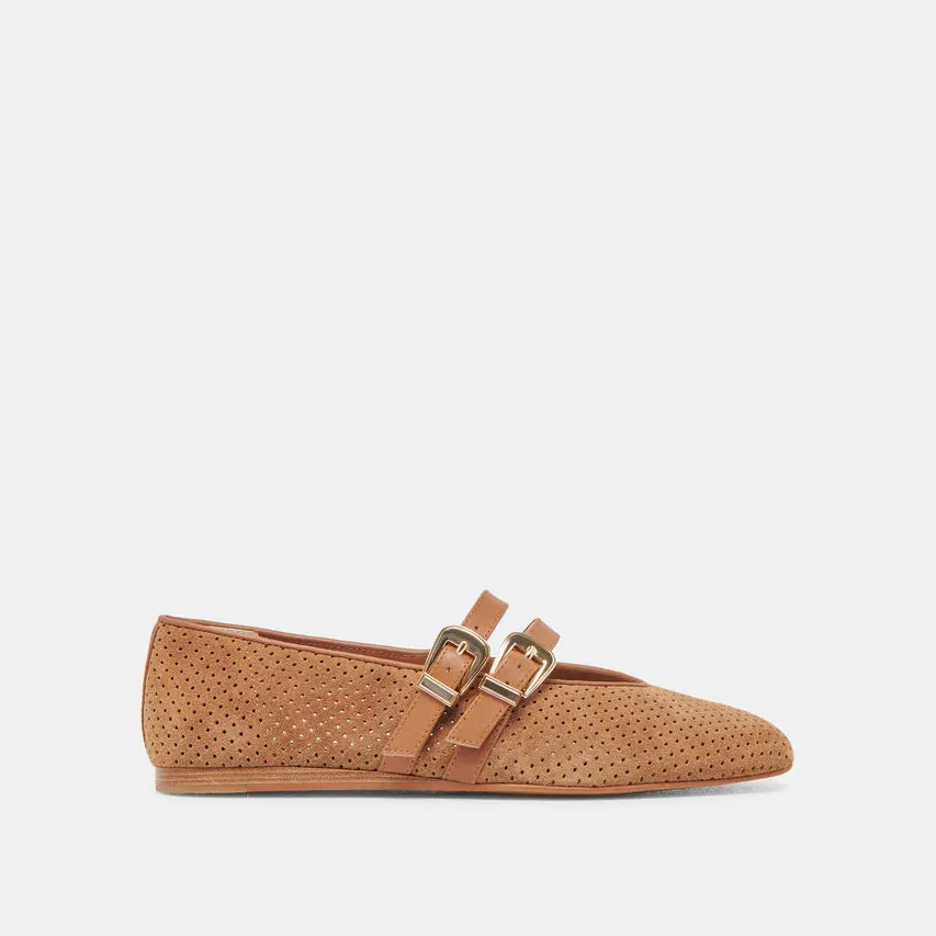 Baylee in Pecan Perforated Suede