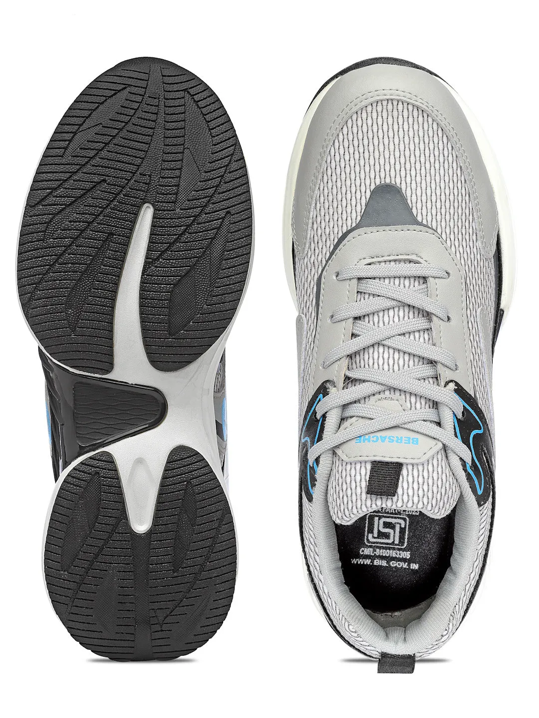 Bersache Premium Sports ,Gym, Trending Stylish Running Shoes For Men (9182-Grey)