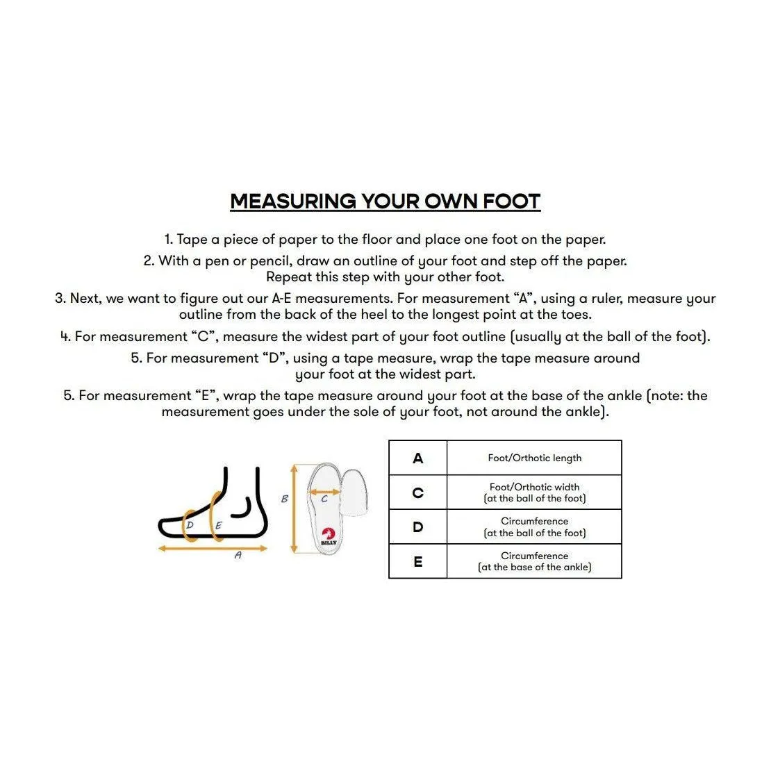 Billy Footwear Range Inclusive Toddlers, Kids, Womens & Mens Brace and Orthotic Friendly Footwear