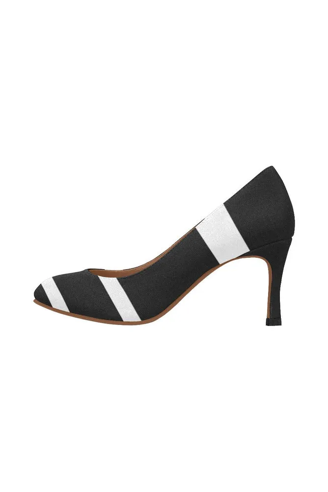 black & white stripe Women's High Heels (Model 048)