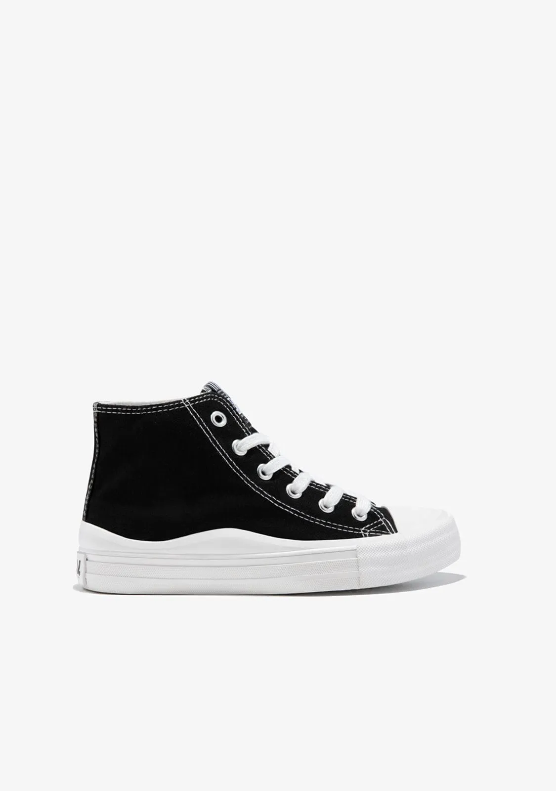 Black Canvas High Top Sneakers B&W