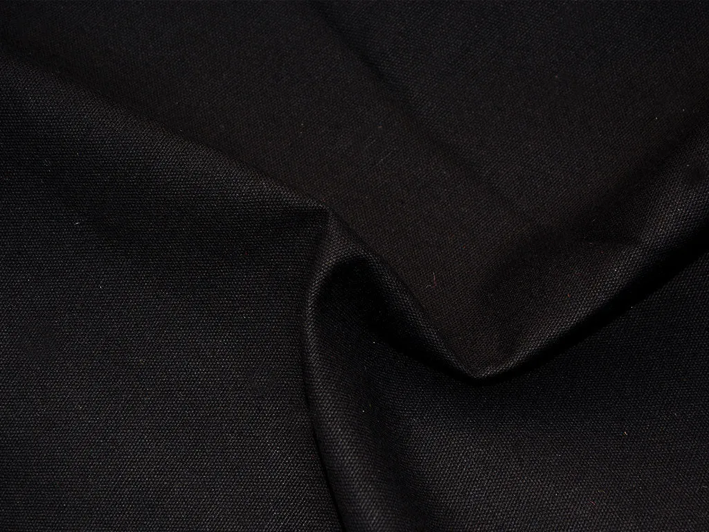 Black Plain Heavy Cotton Canvas Fabric