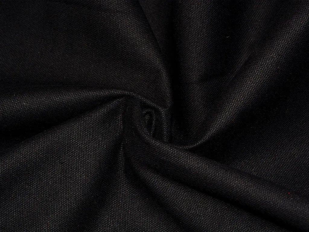 Black Plain Heavy Cotton Canvas Fabric