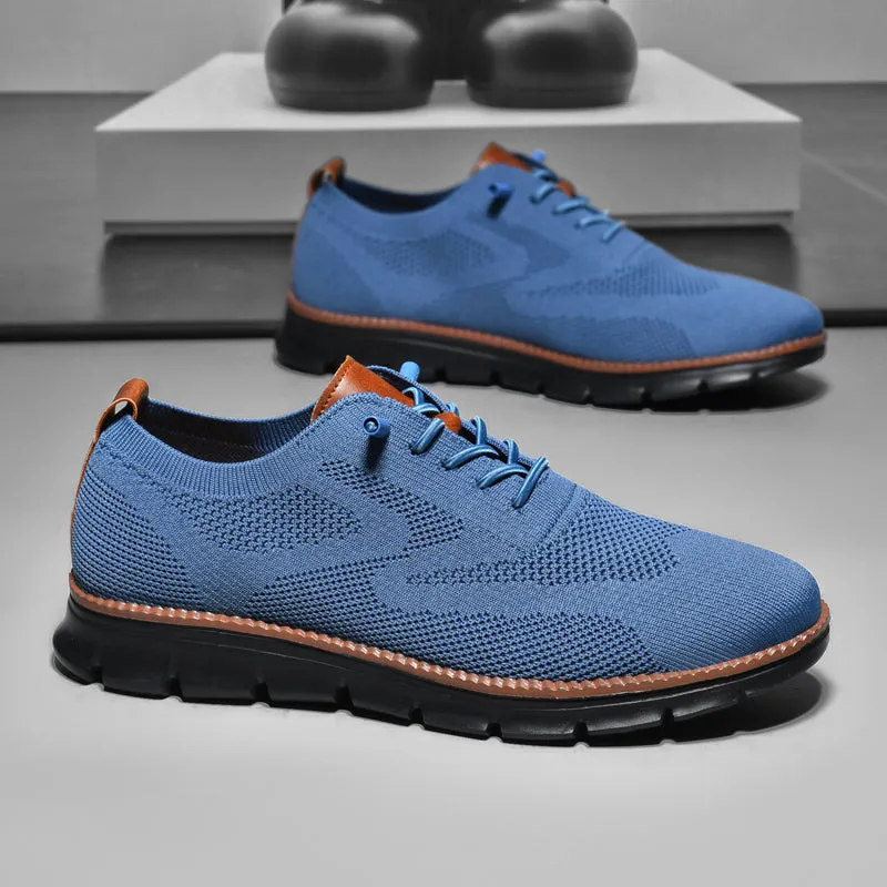 Black Sole Super Comfy breathable Orthopedic Mesh Sneakers For Wide Feet - Blue