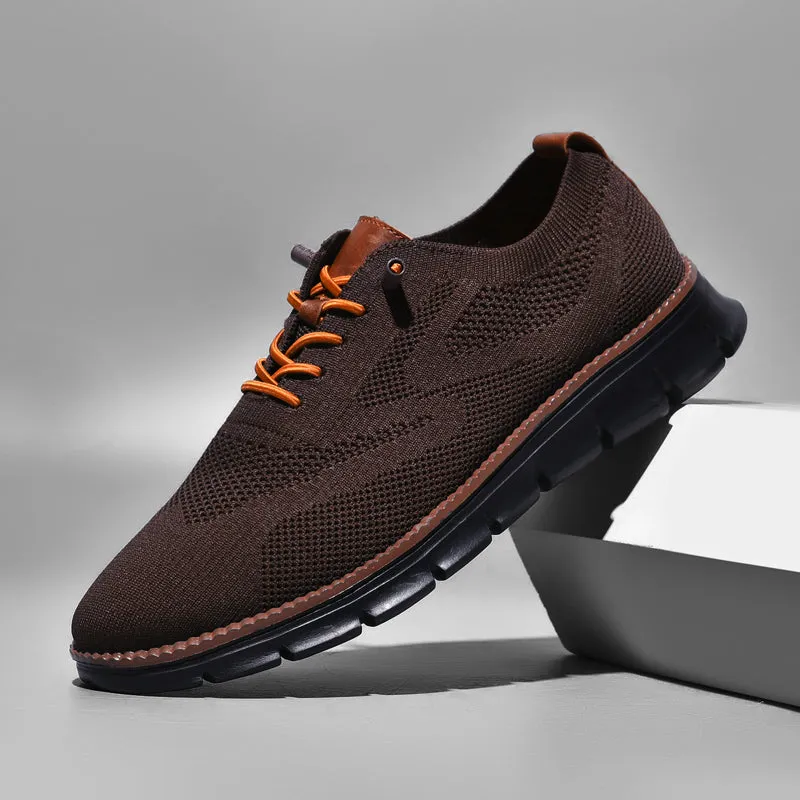 Black Sole Super Comfy breathable Orthopedic Mesh Sneakers For Wide Feet - Brown
