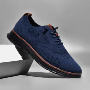 Black Sole Super Comfy breathable Orthopedic Mesh Sneakers For Wide Feet - Navy Blue