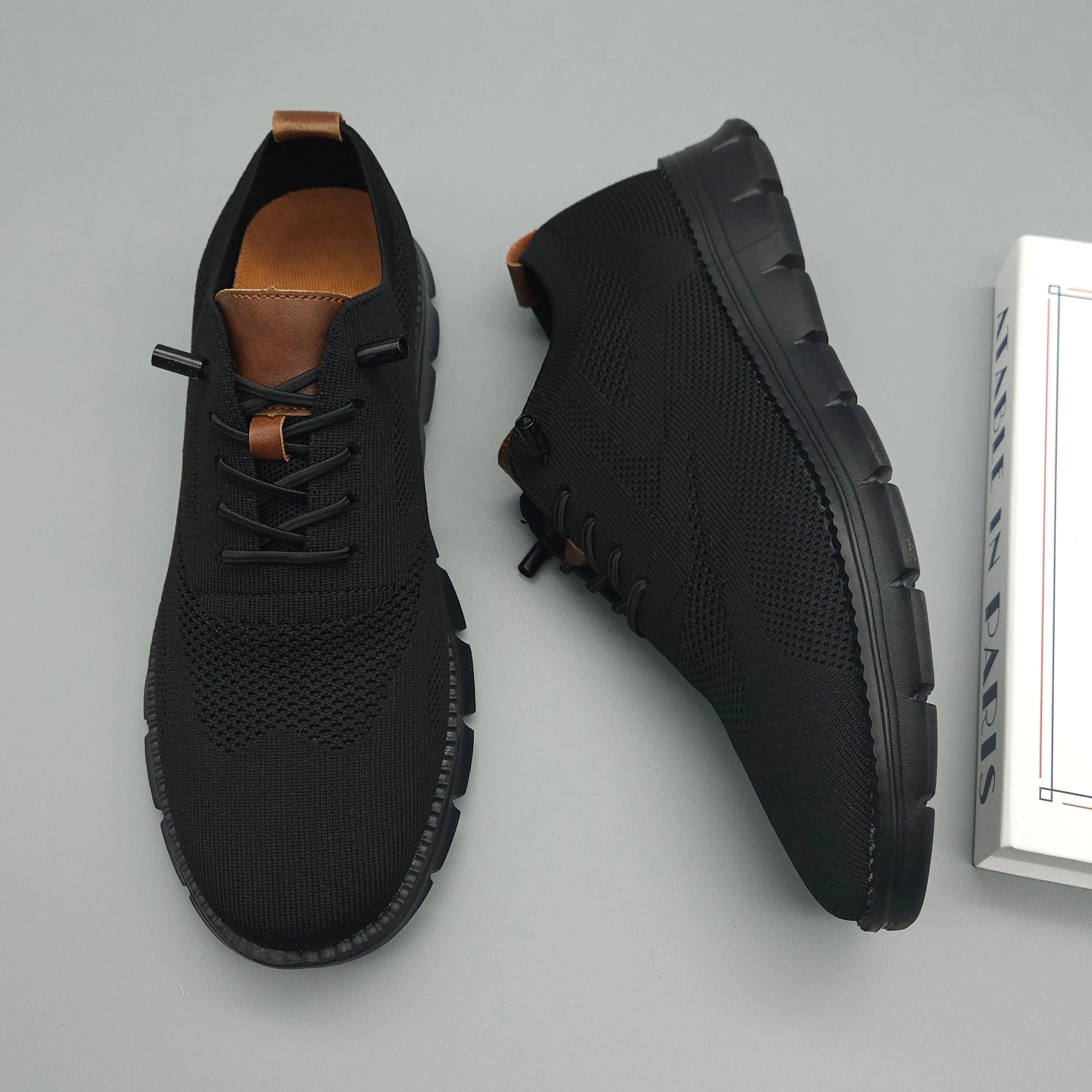 Black Sole Super Comfy breathable Orthopedic Mesh Sneakers For Wide Feet