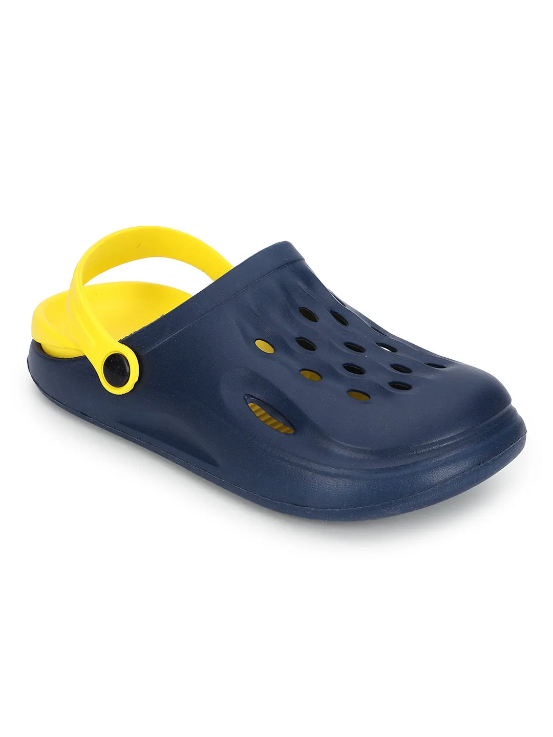 Blue Yellow Stylish Slip-On Clogs For Kids-Unisex (TC-LCLOG3-BLUYEL)
