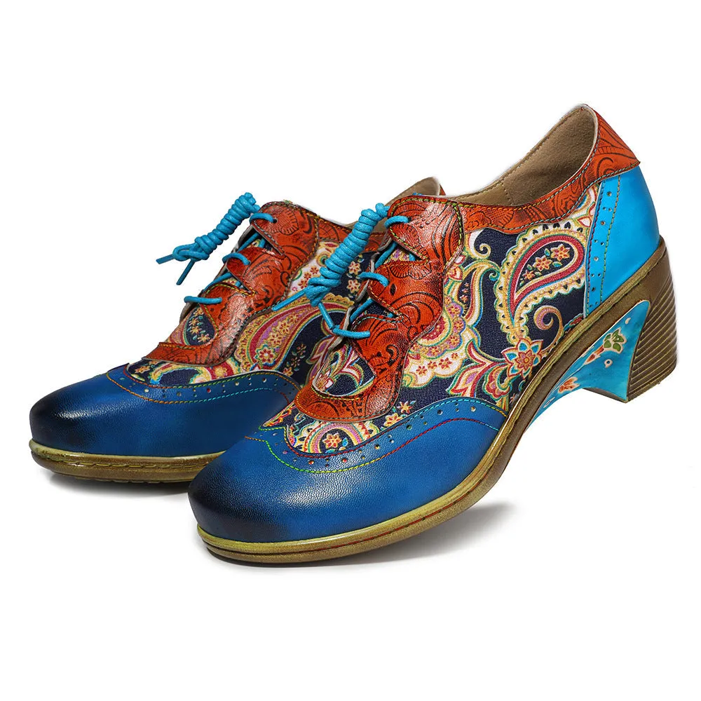 Bohemian Flower Painted Brogue Shoes