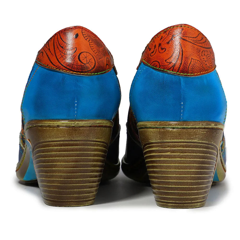 Bohemian Flower Painted Brogue Shoes