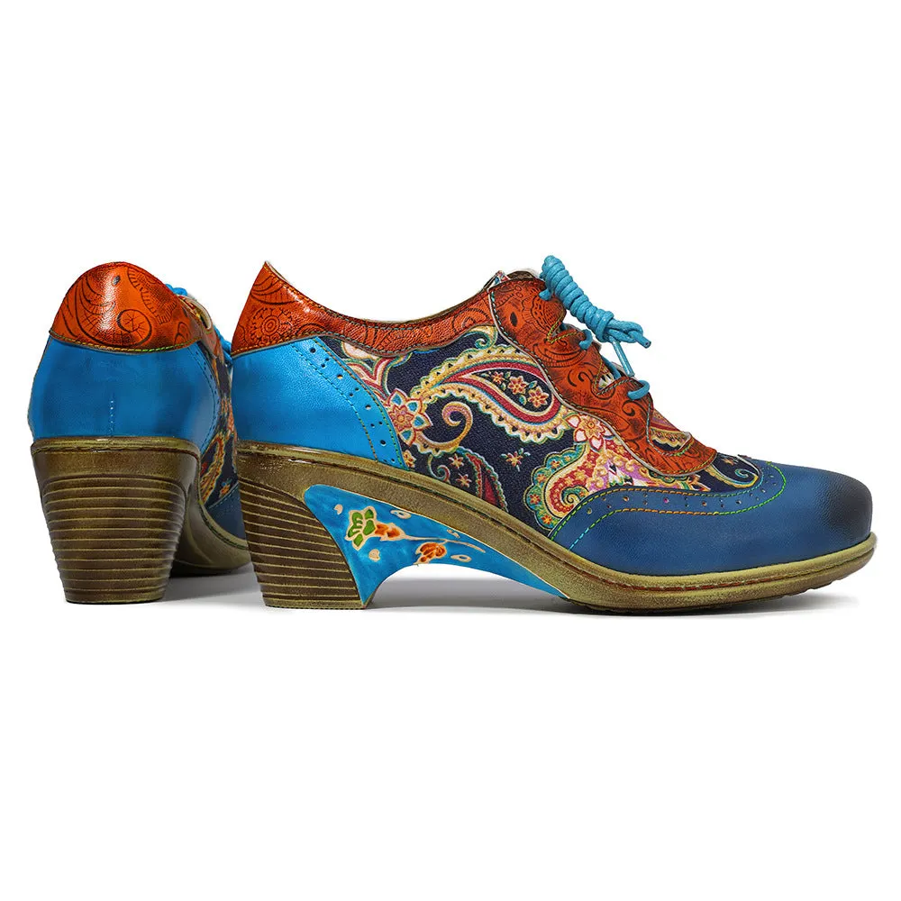 Bohemian Flower Painted Brogue Shoes
