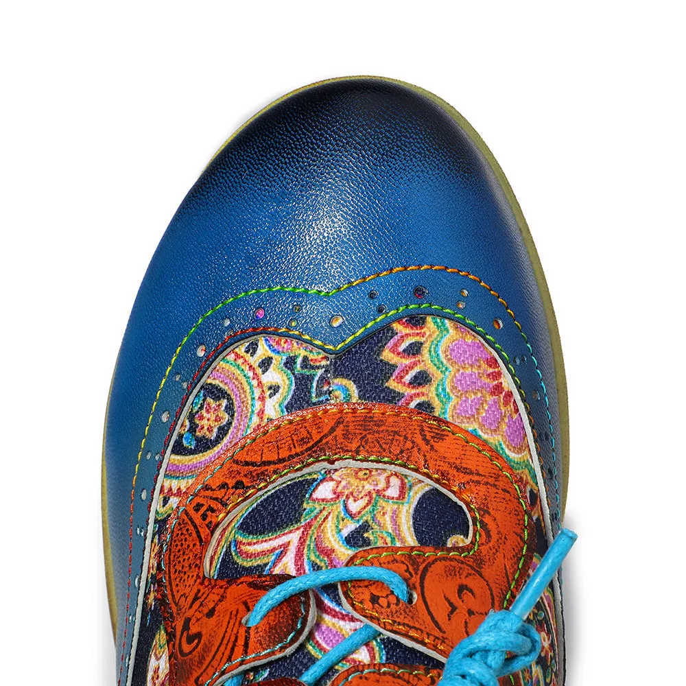 Bohemian Flower Painted Brogue Shoes