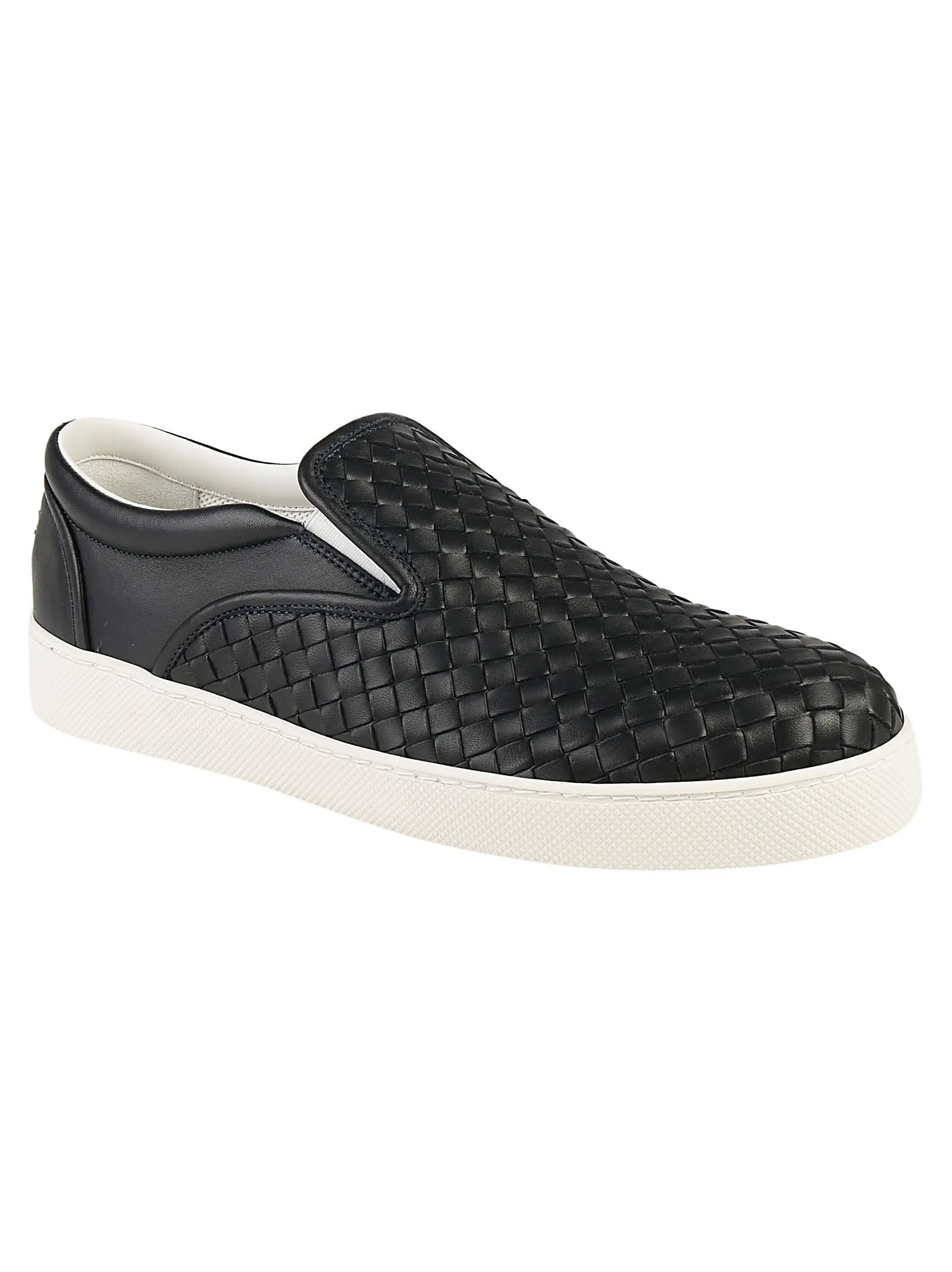 Bottega Veneta Woven Leather Slip-On Sneakers