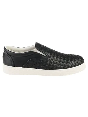 Bottega Veneta Woven Leather Slip-On Sneakers