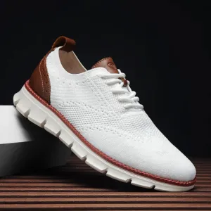 Comfy Non Slip Casual Lace Up Comfort Sneakers - white