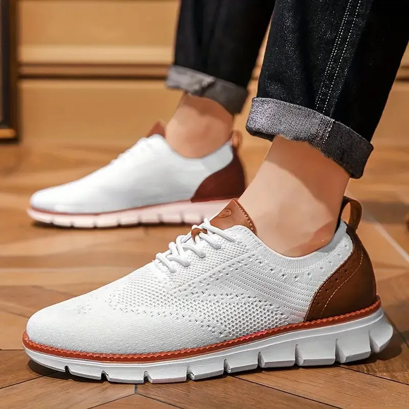 Comfy Non Slip Casual Lace Up Comfort Sneakers - white