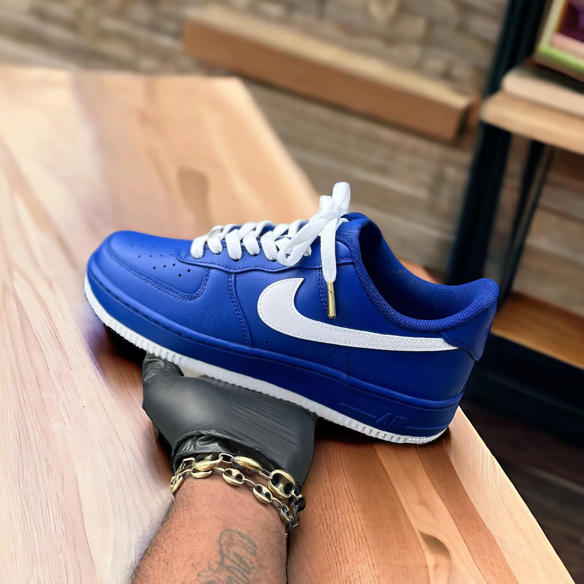 Custom Blue and white Air force 1, Gift for him, Customized shoes, Gift for her, Custom Sneakers, Perfect Birthday Gift