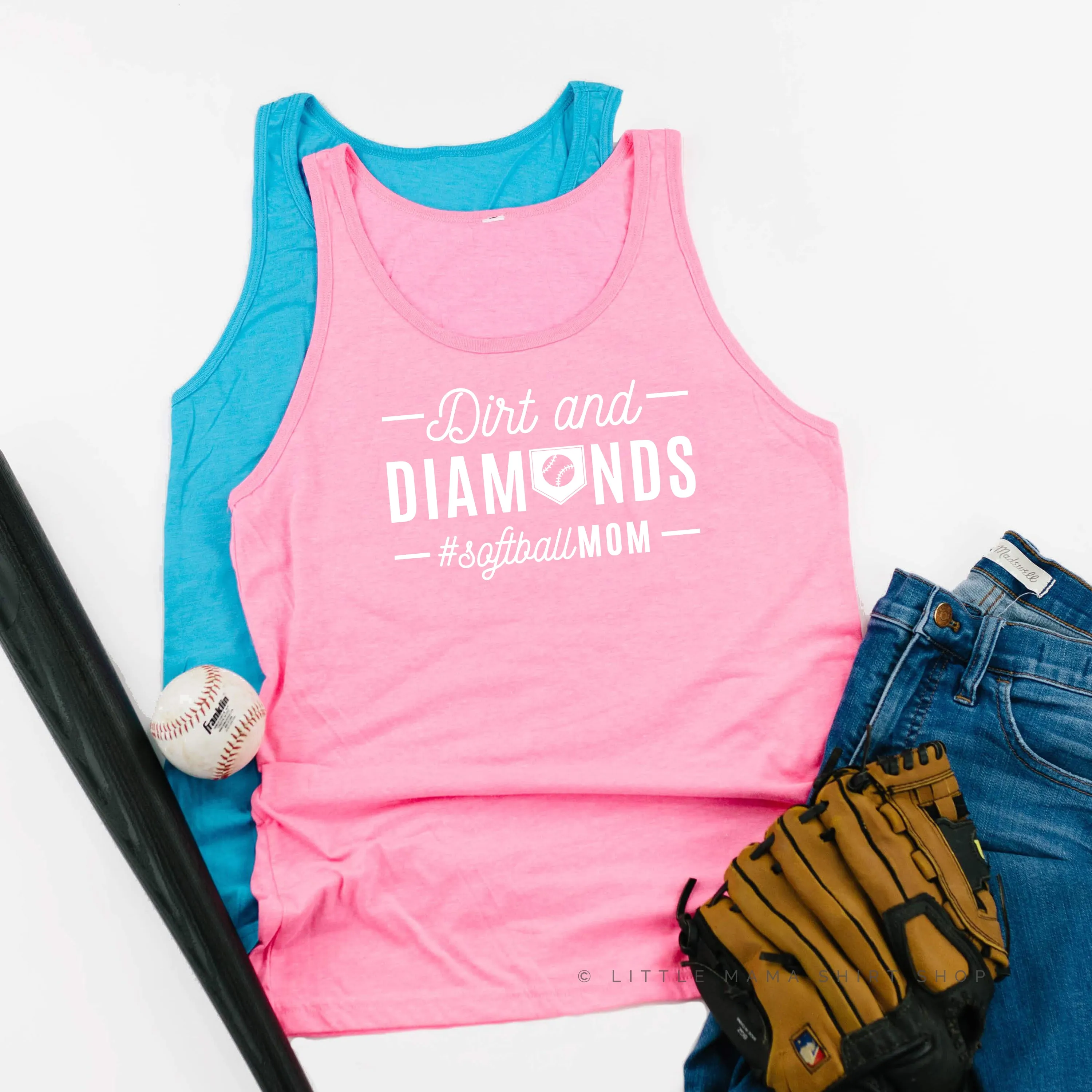 Dirt and Diamonds - Softball Mom - Unisex Jersey Tank