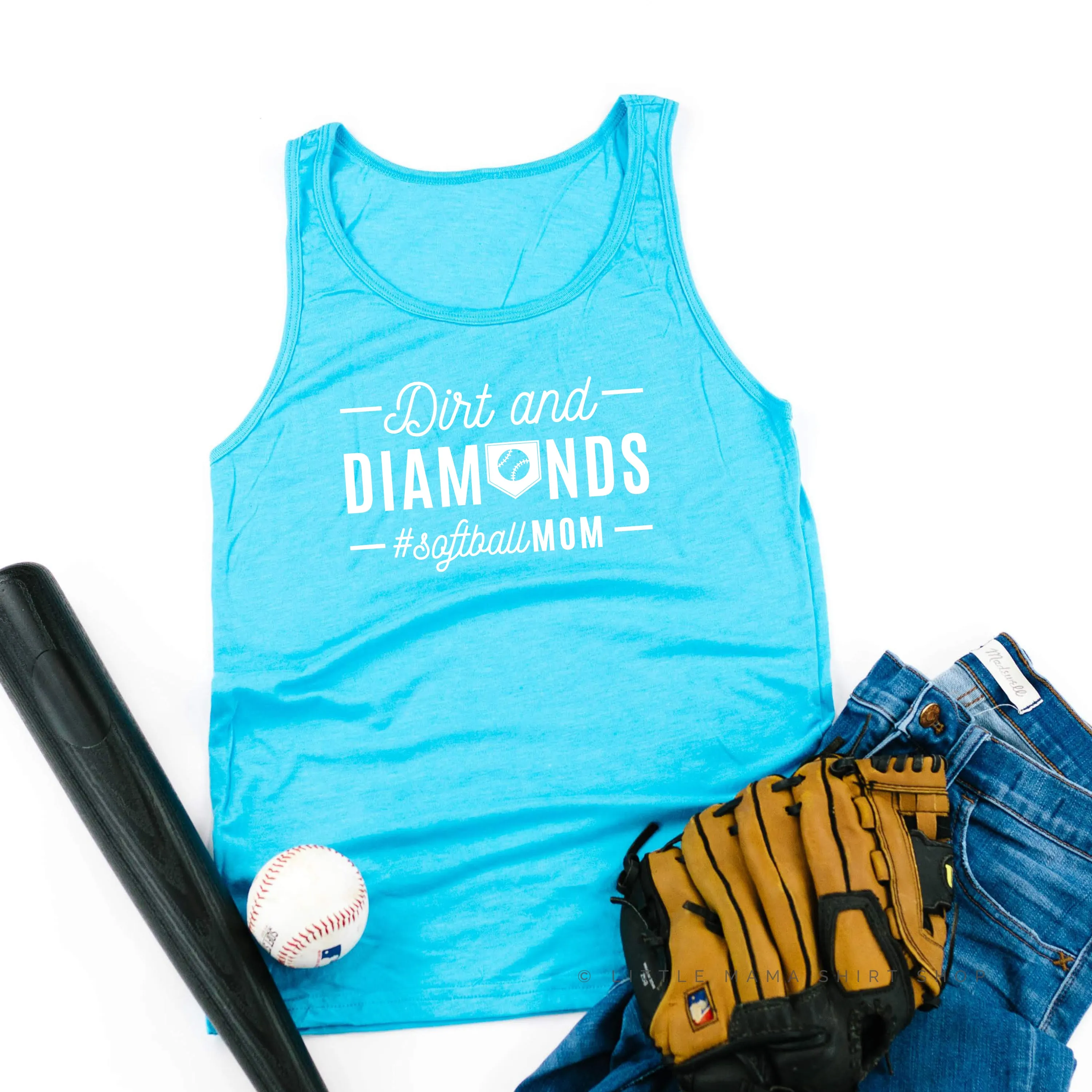 Dirt and Diamonds - Softball Mom - Unisex Jersey Tank
