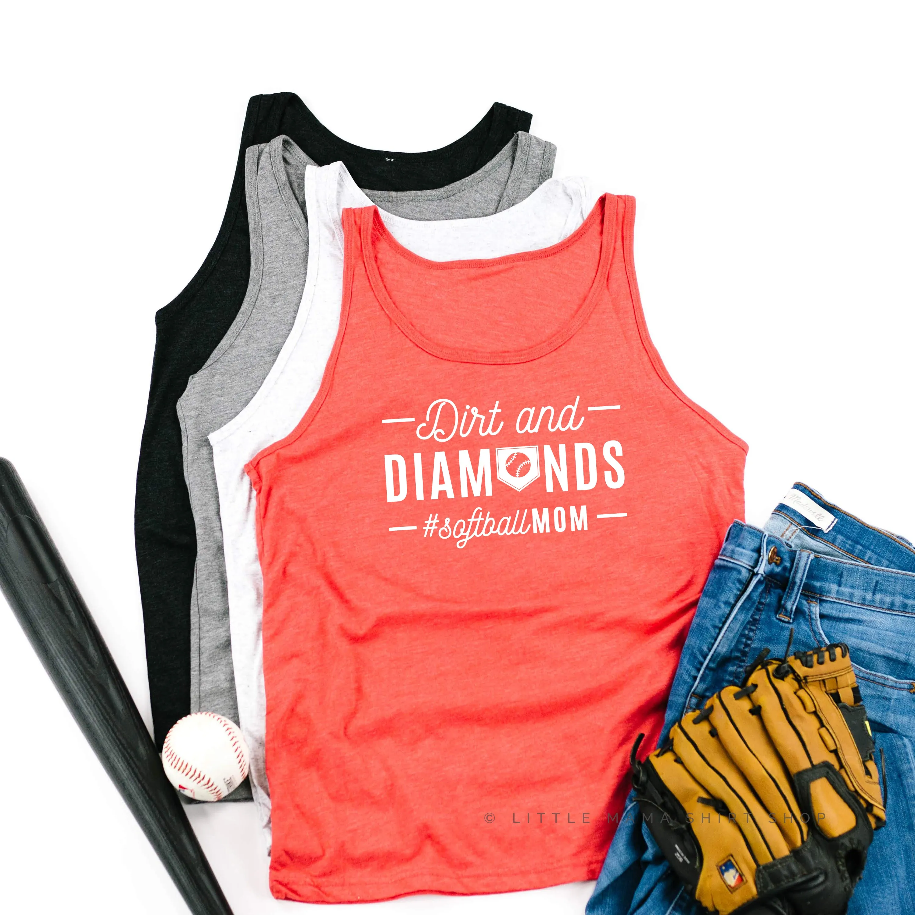 Dirt and Diamonds - Softball Mom - Unisex Jersey Tank