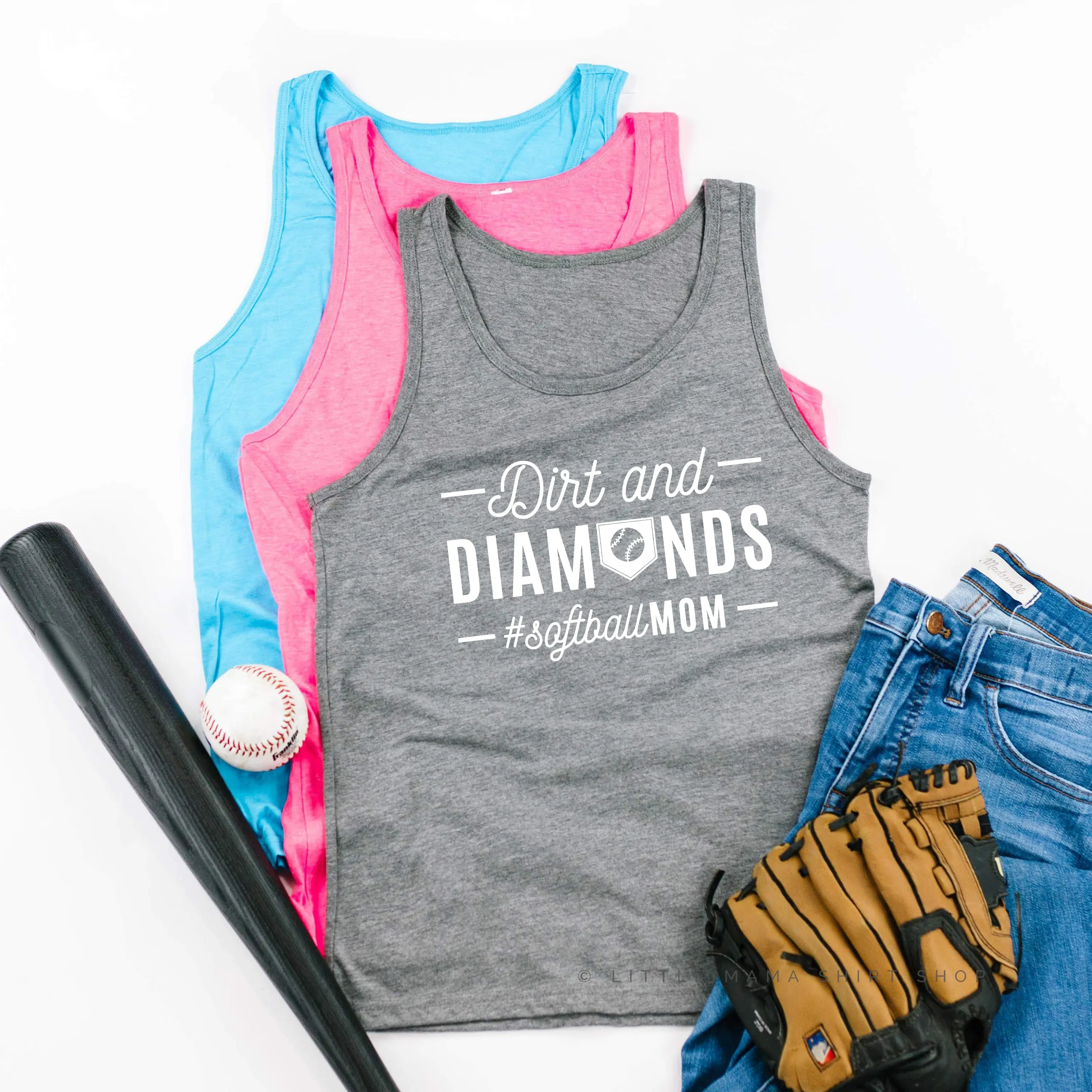 Dirt and Diamonds - Softball Mom - Unisex Jersey Tank