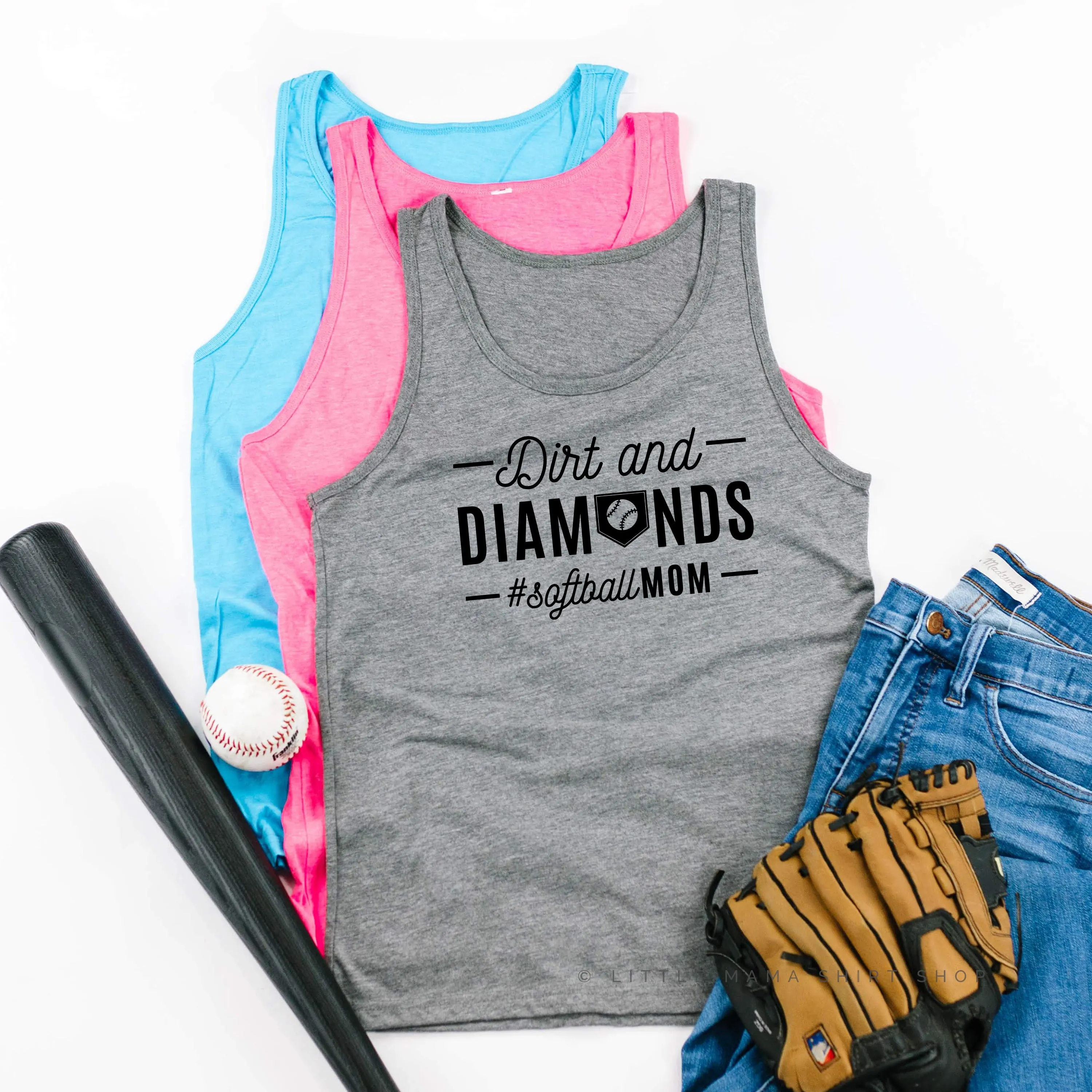 Dirt and Diamonds - Softball Mom - Unisex Jersey Tank