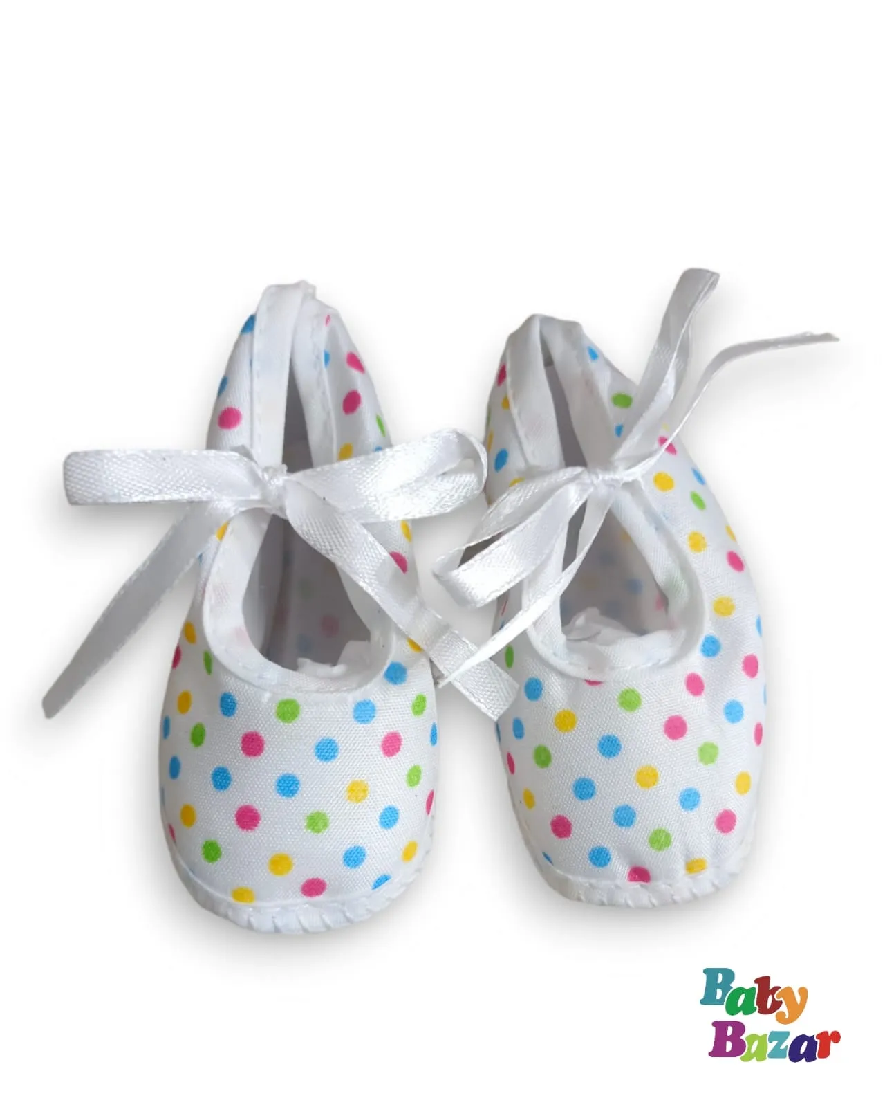 Dotted Design Shoes For Baby Girl In White Color