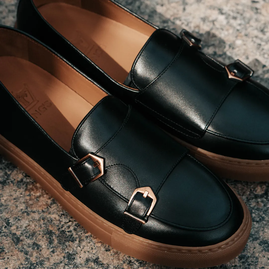 Double Monk Sneaker - Black Caramel