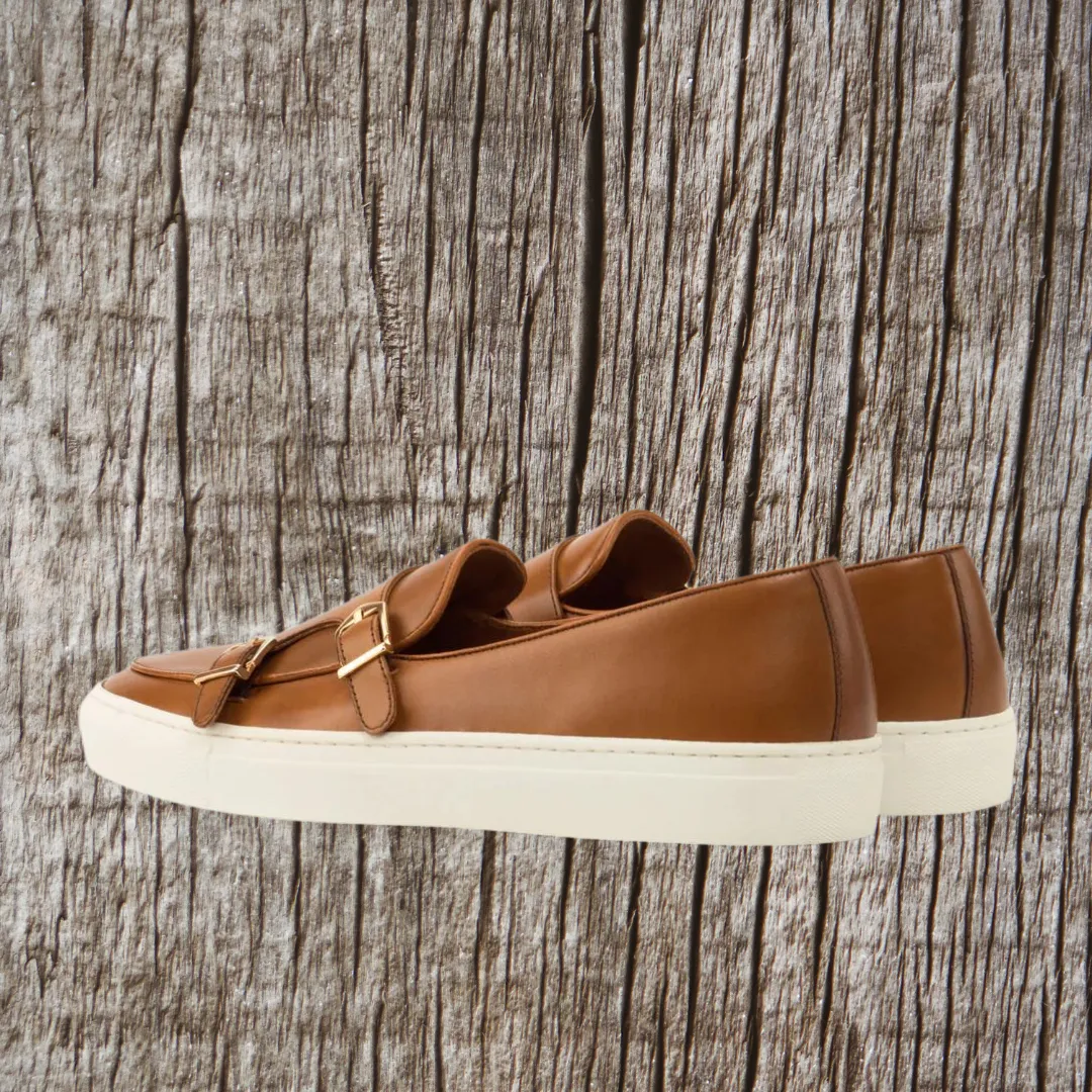 Double Monk Sneaker - Cognac
