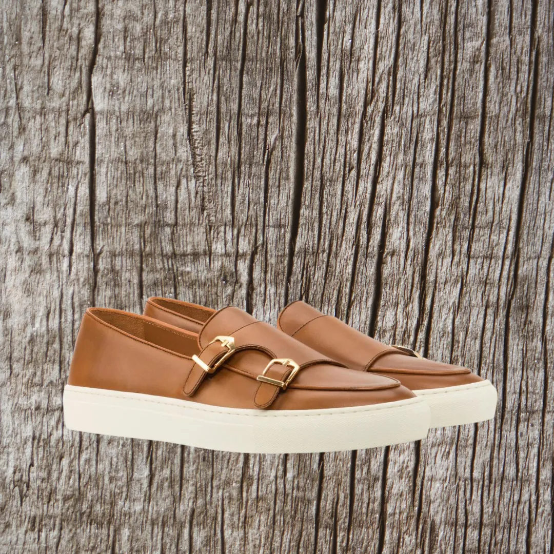 Double Monk Sneaker - Cognac