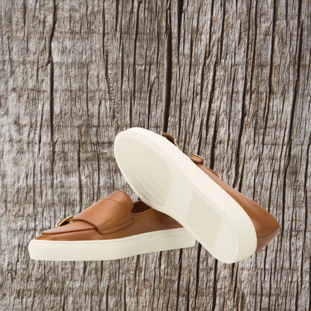 Double Monk Sneaker - Cognac