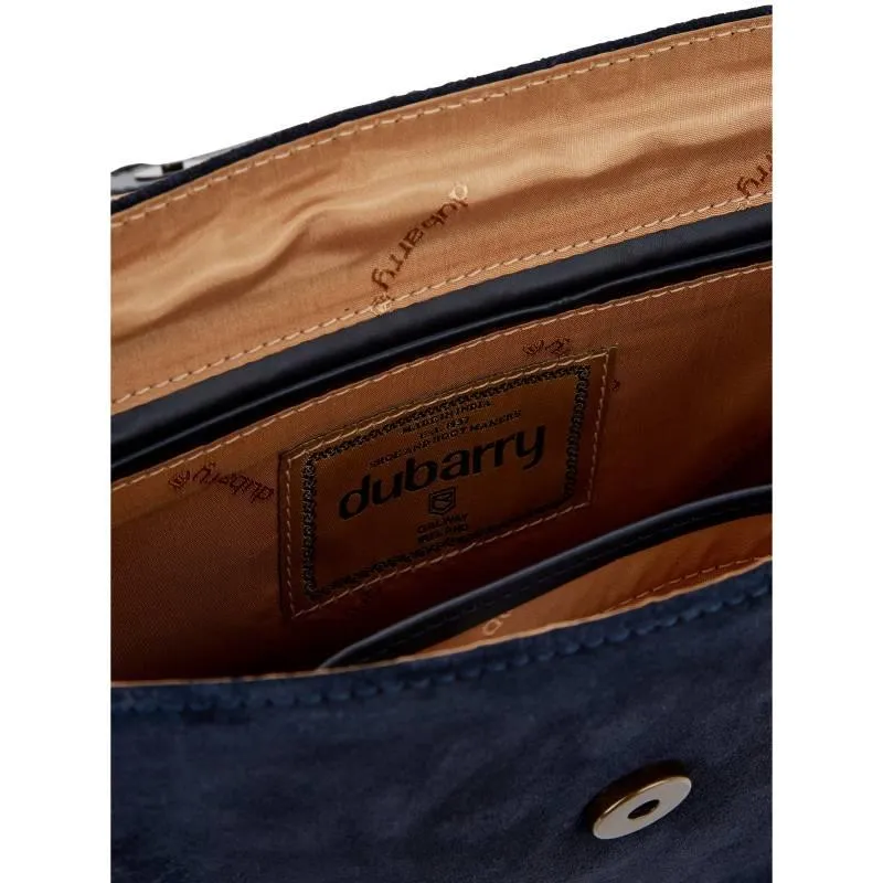 Dubarry Monart Suede/Leather Ladies Crossbody Saddle Bag - French Navy