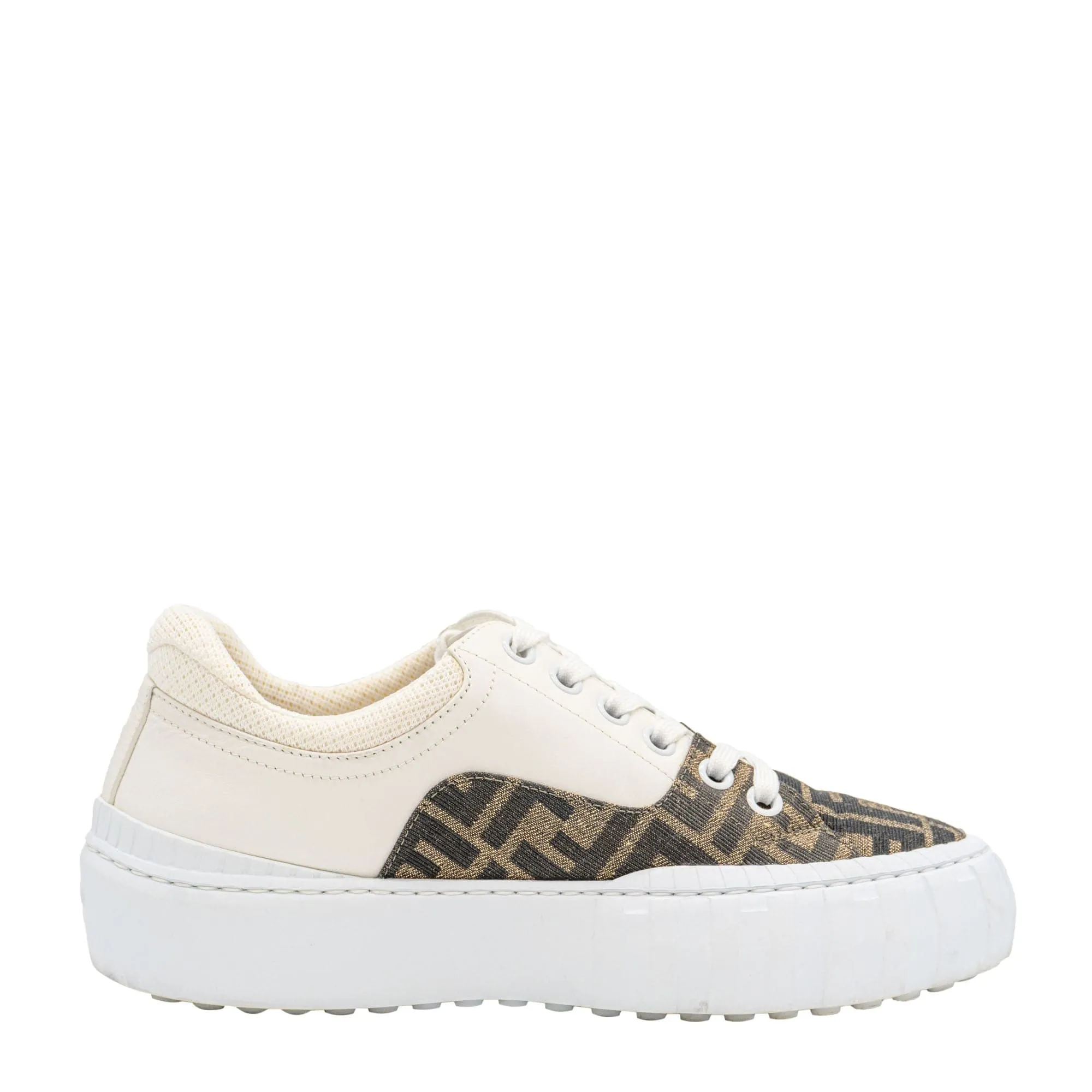 Fendi Force Leather and FF Canvas Sneakers 6 SYCH044