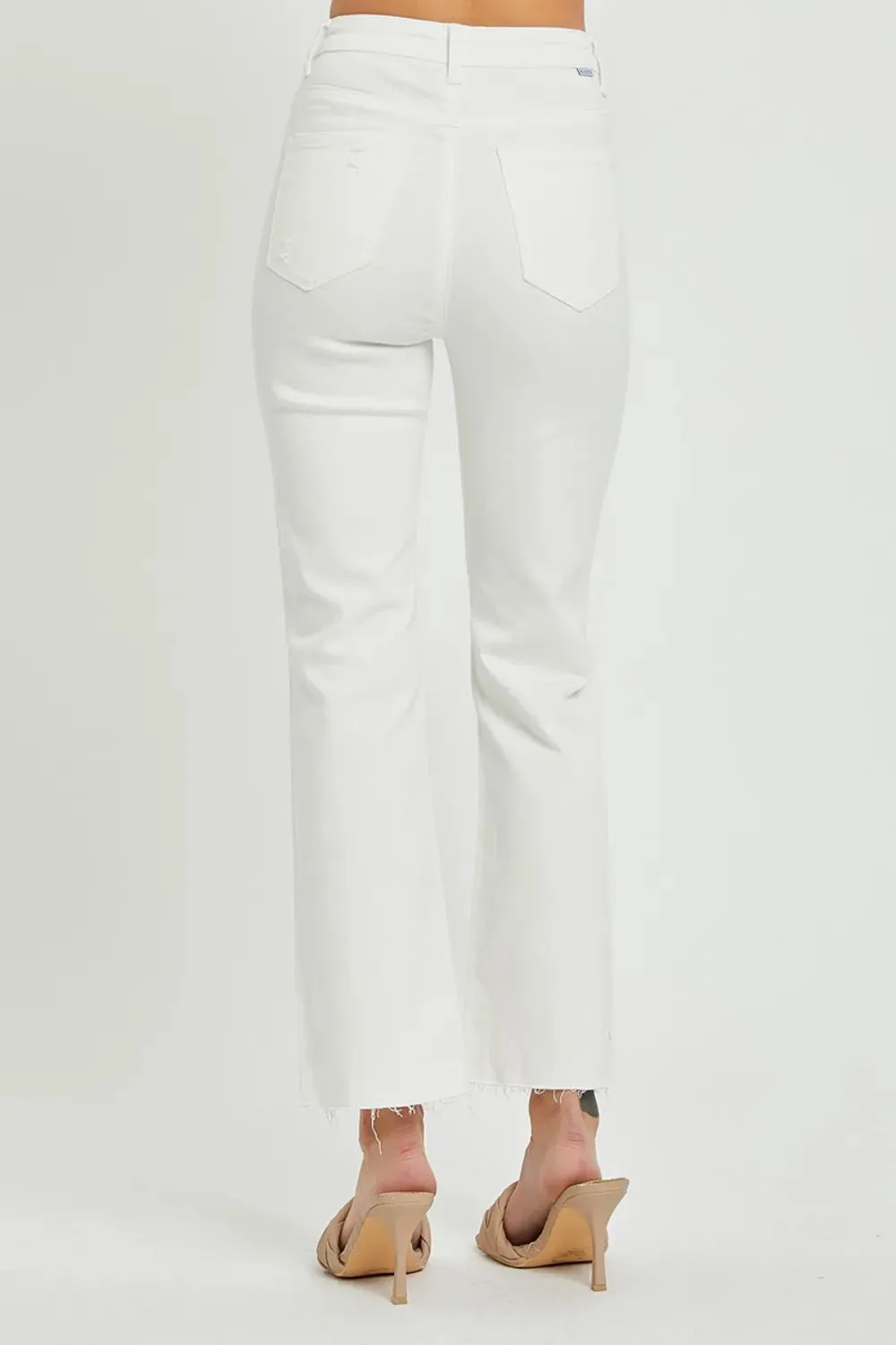 Full Size High Rise Button Fly Straight Ankle Jeans