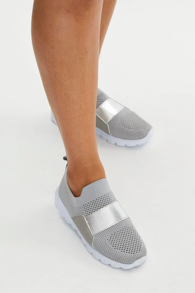 Grey Strap Detail Sneakers