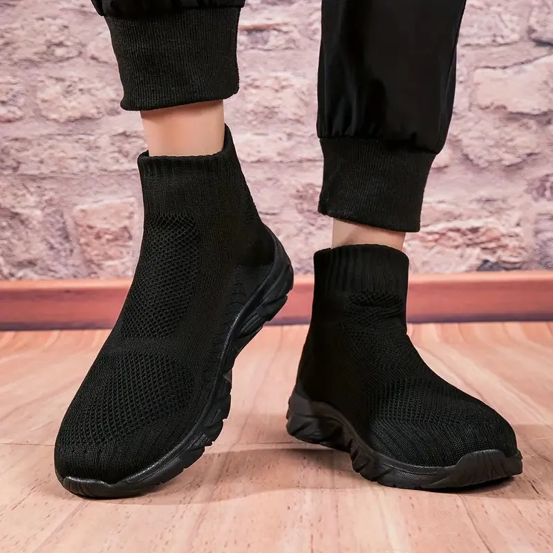 Herenhoge wintersneakers - Ademend mesh, slip-on ontwerp